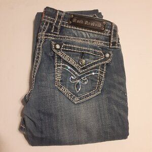 Rock Revival Women's Luna Easy Boot Embellished Sequined Jeans